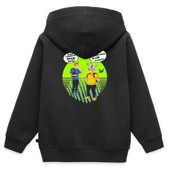 Wikinger Party oder W-LAN Verstärker Wifi Design - Kinder Premium Organic Zip Hoodie - Schwarz - Hinten - AI Model Kid Male (0cm)