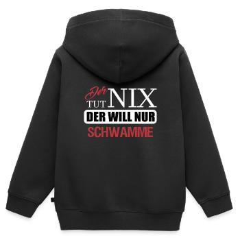 Erzgebirge Schwamme - Kinder Premium Organic Zip Hoodie - Schwarz - Hinten - AI Model Kid Male (0cm)