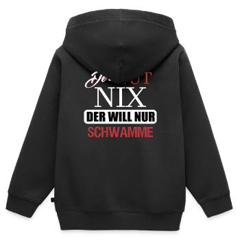 Erzgebirge Schwamme - Kinder Premium Organic Zip Hoodie - Schwarz - Hinten - AI Model Kid Male (0cm)