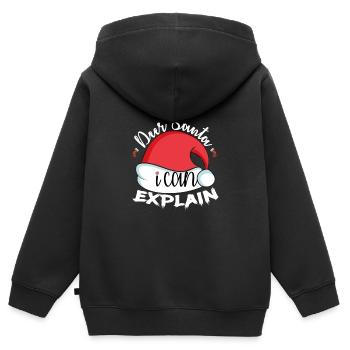 Christmas Deer Santa I Can Explain - Kids Premium Organic Zip-up Hoodie - black - Back - AI Model Kid Male (0cm)
