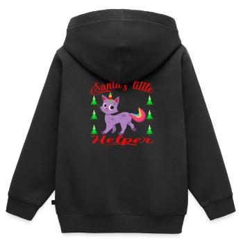 Christmas Santa's Little Helper - Kids Premium Organic Zip-up Hoodie - black - Back - AI Model Kid Male (0cm)