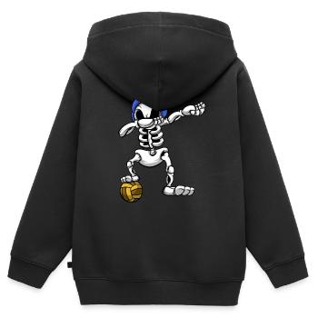 Wasserball-Teamplayer Dabbing Skeleton Wassersport - Kinder Premium Organic Zip Hoodie - Schwarz - Hinten - AI Model Kid Male (0cm)