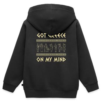 Antike Griechische Mythologie und Griechisches - Kinder Premium Organic Zip Hoodie - Schwarz - Hinten - AI Model Kid Male (0cm)