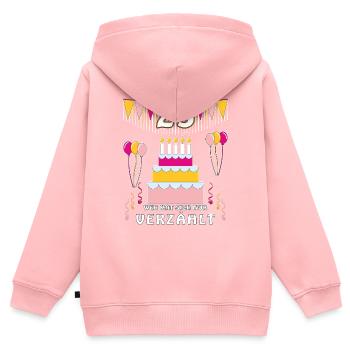 GEBURTSTAG 25 - Kinder Premium Organic Zip Hoodie - Rosa - Hinten - AI Model Kid Female (0cm)