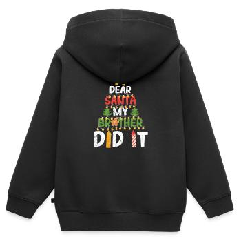 Lustige Weihnachtspyjamas Xmax PJ Lieber Weihnacht - Kinder Premium Organic Zip Hoodie - Schwarz - Hinten - AI Model Kid Male (0cm)