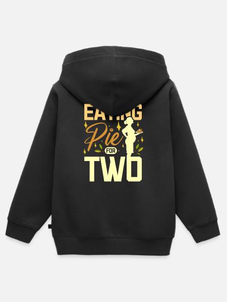 Eating pie for two - Kinder Premium Organic Zip Hoodie - Schwarz