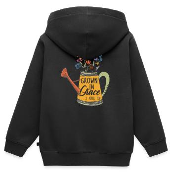 Église Religion Catholique Catholique Jésus-Christ - Sweat Premium à capuche zippé enfant bio - noir - Dos - AI Model Kid Male (0cm)