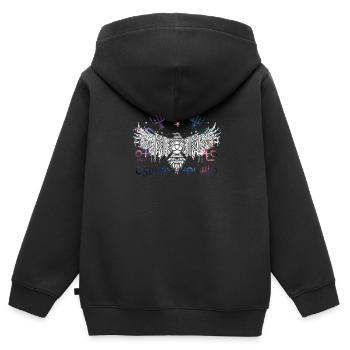 Thor Hammer Raven Mjölnir Rune Viking Galaxy - Kids Premium Organic Zip-up Hoodie - black - Back - AI Model Kid Male (0cm)