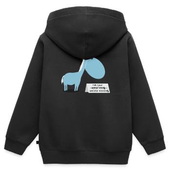 Pferd zu verkaufen - Kinder Premium Organic Zip Hoodie - Schwarz - Hinten - AI Model Kid Male (0cm)