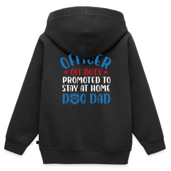 officier hors service promu chien papa Design - Sweat Premium à capuche zippé enfant bio - noir - Dos - AI Model Kid Male (0cm)
