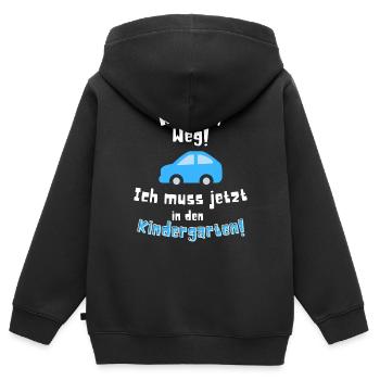 Kindergarten Kindergartenkind | Auto | Krippe - Kinder Premium Organic Zip Hoodie - Schwarz - Hinten - AI Model Kid Male (0cm)
