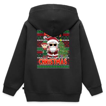 Frohe Weihnachten Korean Pop Idol Weihnachten - Kinder Premium Organic Zip Hoodie - Schwarz - Hinten - AI Model Kid Male (0cm)
