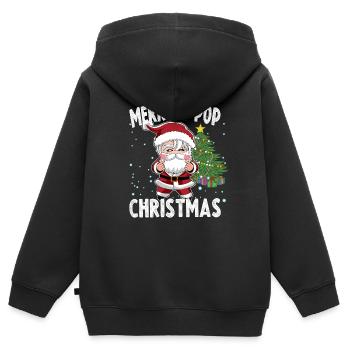 Frohe Weihnachten Oppa Santa K-Pop Idol - Kinder Premium Organic Zip Hoodie - Schwarz - Hinten - AI Model Kid Male (0cm)