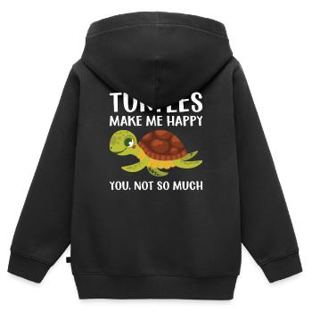 Drôle de tortue de mer Tortue de mer Eau de mer - Sweat Premium à capuche zippé enfant bio - noir - Dos - AI Model Kid Male (0cm)