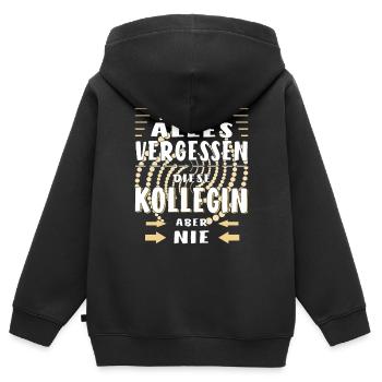 MAN KANN ALLES VERGESSEN KOLLEGIN - Kinder Premium Organic Zip Hoodie - Schwarz - Hinten - AI Model Kid Male (0cm)
