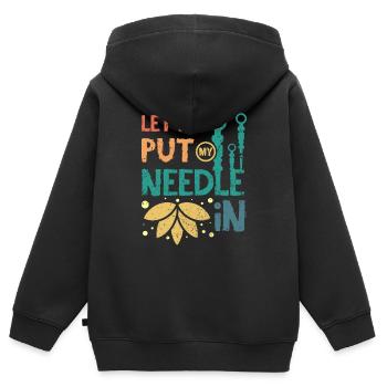 Laissez-moi mettre mon aiguille en acupuncture - Sweat Premium à capuche zippé enfant bio - noir - Dos - AI Model Kid Male (0cm)