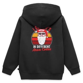 Weihnachten Weihnachtsmann Ich habe Hos in - Kinder Premium Organic Zip Hoodie - Schwarz - Hinten - AI Model Kid Male (0cm)
