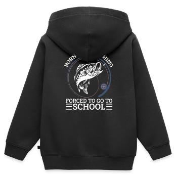 Fischer Fischen Angeln Angel Angler Fische Fisch - Kinder Premium Organic Zip Hoodie - Schwarz - Hinten - AI Model Kid Male (0cm)
