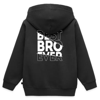 Best Bro Ever Geschwister Bester Bruder der Welt - Kinder Premium Organic Zip Hoodie - Schwarz - Hinten - AI Model Kid Male (0cm)