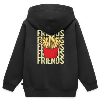 Pommes Frites Pommes Liebhaber Pommes Fritten Gesc - Kinder Premium Organic Zip Hoodie - Schwarz - Hinten - AI Model Kid Male (0cm)