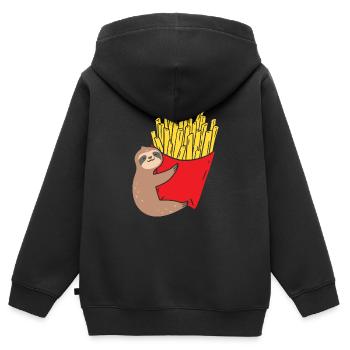 Pommes Frites Pommes Geschenk Pommes Fritten Spruc - Kinder Premium Organic Zip Hoodie - Schwarz - Hinten - AI Model Kid Male (0cm)