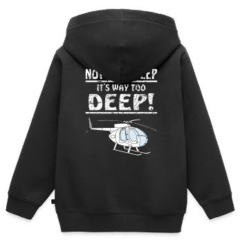HÉLICOPTÈRE PAS SI PROFOND - Sweat Premium à capuche zippé enfant bio - noir - Dos - AI Model Kid Male (0cm)