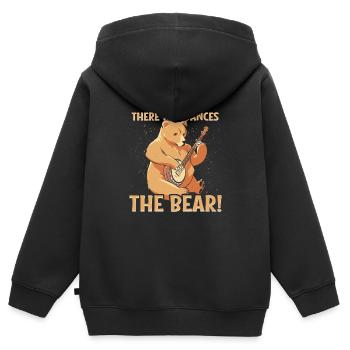Tap-danse l’ours! - Denglish dit Denglish - Sweat Premium à capuche zippé enfant bio - noir - Dos - AI Model Kid Male (0cm)