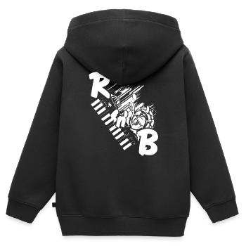 Rn’B Cool Retro Music Lover Designs T-Shirt - Sweat Premium à capuche zippé enfant bio - noir - Dos - AI Model Kid Male (0cm)