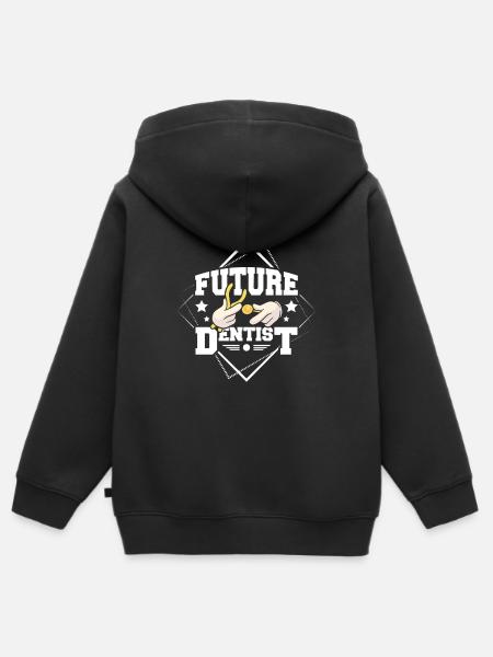 Future dentist - Kinder Premium Organic Zip Hoodie - Schwarz