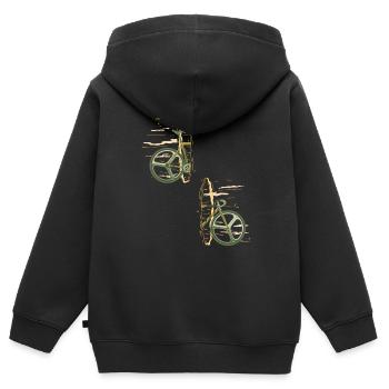 Fahrrad Portal Teleporter Beamer - Kinder Premium Organic Zip Hoodie - Schwarz - Hinten - AI Model Kid Male (0cm)