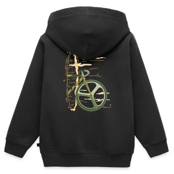 Bikeportal schwarzes Loch für Fahrräder - Kinder Premium Organic Zip Hoodie - Schwarz - Hinten - AI Model Kid Male (0cm)