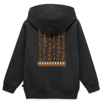 Hieroglyphen Pyramiden Altes Ägypten - Kinder Premium Organic Zip Hoodie - Schwarz - Hinten - AI Model Kid Male (0cm)