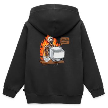 Saturated Coffee At Work New Email - Kids Premium Organic Zip-up Hoodie - black - Back - AI Model Kid Male (0cm)