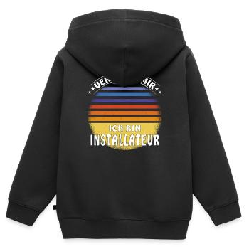 VERTRAUT MIR ICH BIN INSTALLATEUR - Kinder Premium Organic Zip Hoodie - Schwarz - Hinten - AI Model Kid Male (0cm)