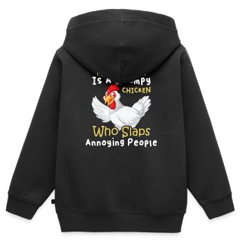 Animal Poulet Poulet Poulet Coq - Sweat Premium à capuche zippé enfant bio - noir - Dos - AI Model Kid Male (0cm)