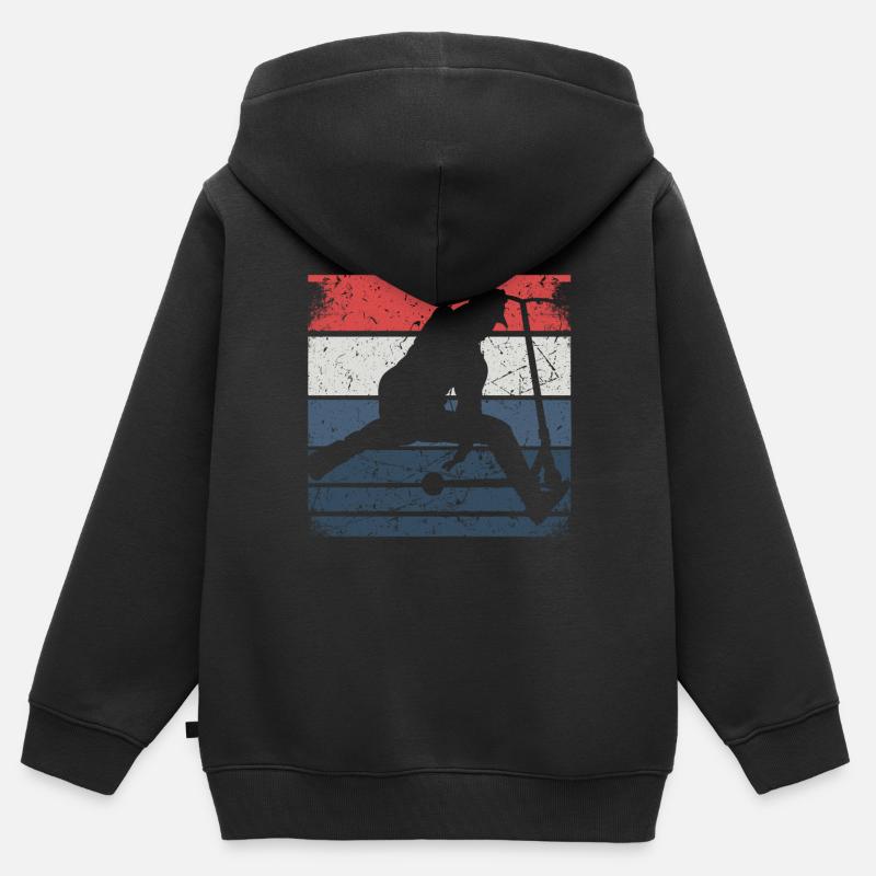 Stunt Scooter Enfants Stuntscooter Scooter - Sweat Premium à capuche zippé enfant bio - noir