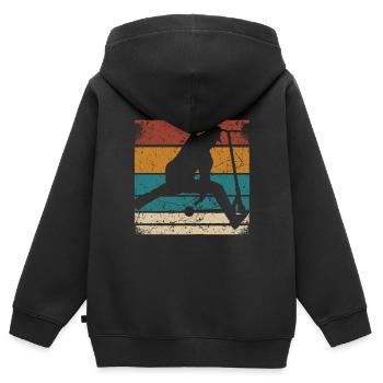 Stunt Scooter Kinder Stuntscooter Teenager Roller - Kinder Premium Organic Zip Hoodie - Schwarz - Hinten - AI Model Kid Male (0cm)