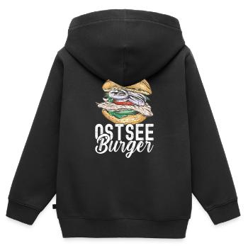 Ostsee Heimat Norddeutschland - Kinder Premium Organic Zip Hoodie - Schwarz - Hinten - AI Model Kid Male (0cm)