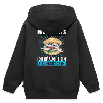 Ostsee Heimat Norddeutschland - Kinder Premium Organic Zip Hoodie - Schwarz - Hinten - AI Model Kid Male (0cm)
