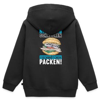 Ostsee Heimat Norddeutschland - Kinder Premium Organic Zip Hoodie - Schwarz - Hinten - AI Model Kid Male (0cm)