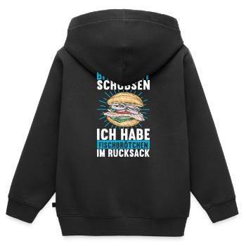 Ostsee Heimat Norddeutschland - Kinder Premium Organic Zip Hoodie - Schwarz - Hinten - AI Model Kid Male (0cm)