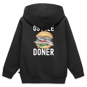 Ostsee Heimat Norddeutschland - Kinder Premium Organic Zip Hoodie - Schwarz - Hinten - AI Model Kid Male (0cm)