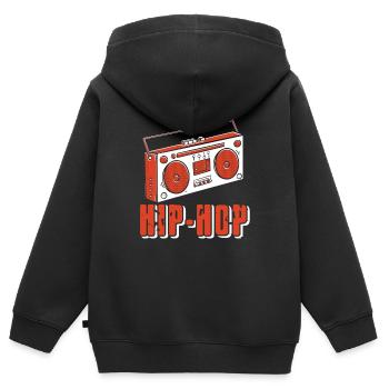 Retro HIP-HOP Boom Box Design For Hip Hop Lovers - Kids Premium Organic Zip-up Hoodie - black - Back - AI Model Kid Male (0cm)