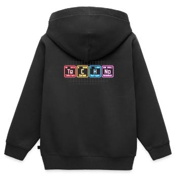 Elektronische Musik Techno Periodensystem DJ - Kinder Premium Organic Zip Hoodie - Schwarz - Hinten - AI Model Kid Male (0cm)