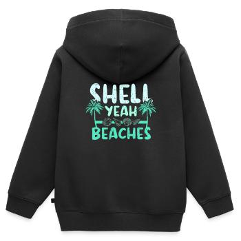 Shell yeah beaches - Kids Premium Organic Zip-up Hoodie - black - Back - AI Model Kid Male (0cm)