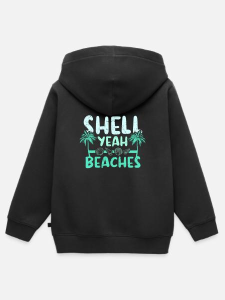 Shell yeah beaches - Kinder Premium Organic Zip Hoodie - Schwarz