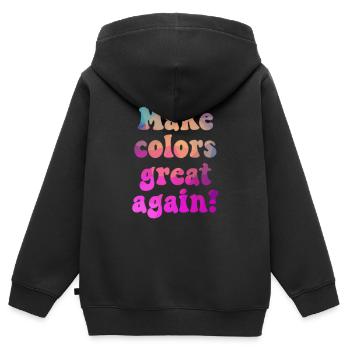 Make colors great again für eine bunte Welt - Kinder Premium Organic Zip Hoodie - Schwarz - Hinten - AI Model Kid Male (0cm)