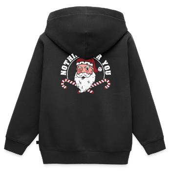Funny Santa Claus Weihnachten Pyjamas Xmas PJs - Kinder Premium Organic Zip Hoodie - Schwarz - Hinten - AI Model Kid Male (0cm)