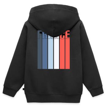 FRANCE - Sweat Premium à capuche zippé enfant bio - noir - Dos - AI Model Kid Male (0cm)
