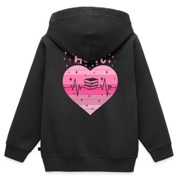 8. Geburtstag Lesen Bücher Buch Mädchen Tochter - Kinder Premium Organic Zip Hoodie - Schwarz - Hinten - AI Model Kid Male (0cm)